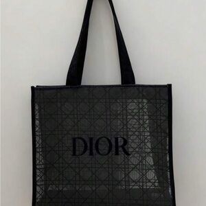 Dior Black Mesh Tote Bag
